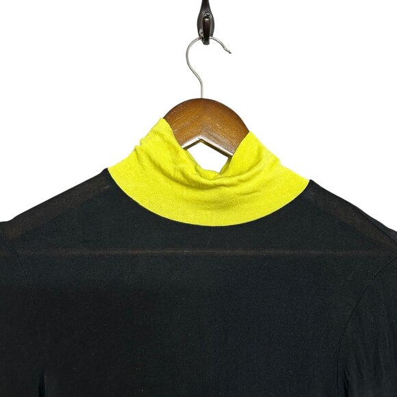 BCBGMaxAzria Black Turtleneck Contrasting Neck Sleeves Thin Top Size XS - Picture 3 of 7